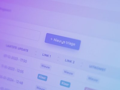 Screenshot van triagist.app nieuwe triage